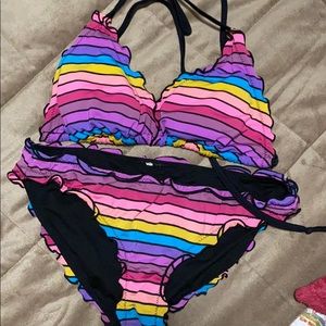 Two piece stripe bikini